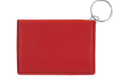 Red + Black Laser Engraved Keychain ID Holder Wallet