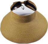 Wide Brim Floppy Roll Up Beach Straw Sun Hat with Bow Detail