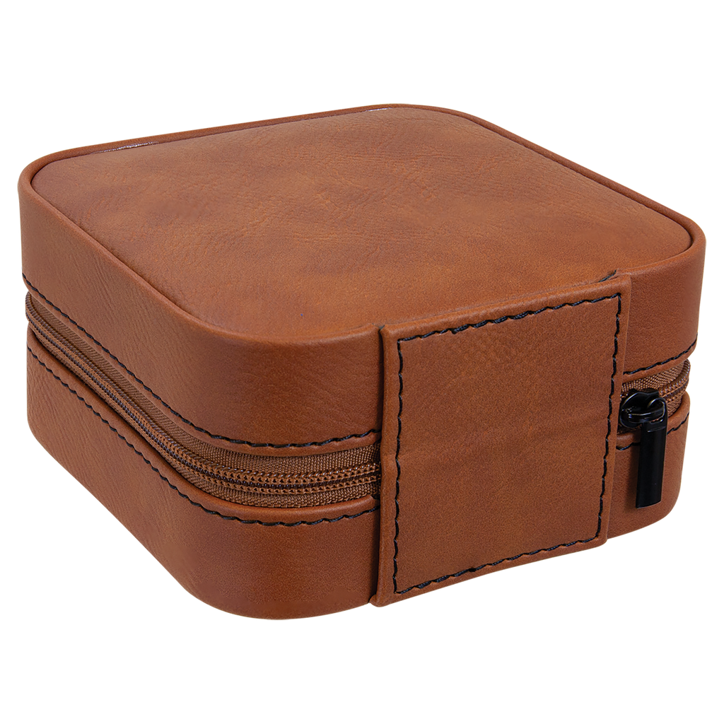Laser Engraved Leatherette Travel Jewelry Box