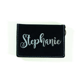 Black/Silver Keychain ID Wallet - Stephanie