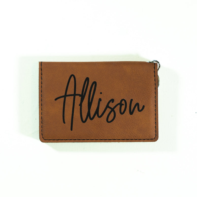 Rawhide/Black Keychain ID Wallet - Allison