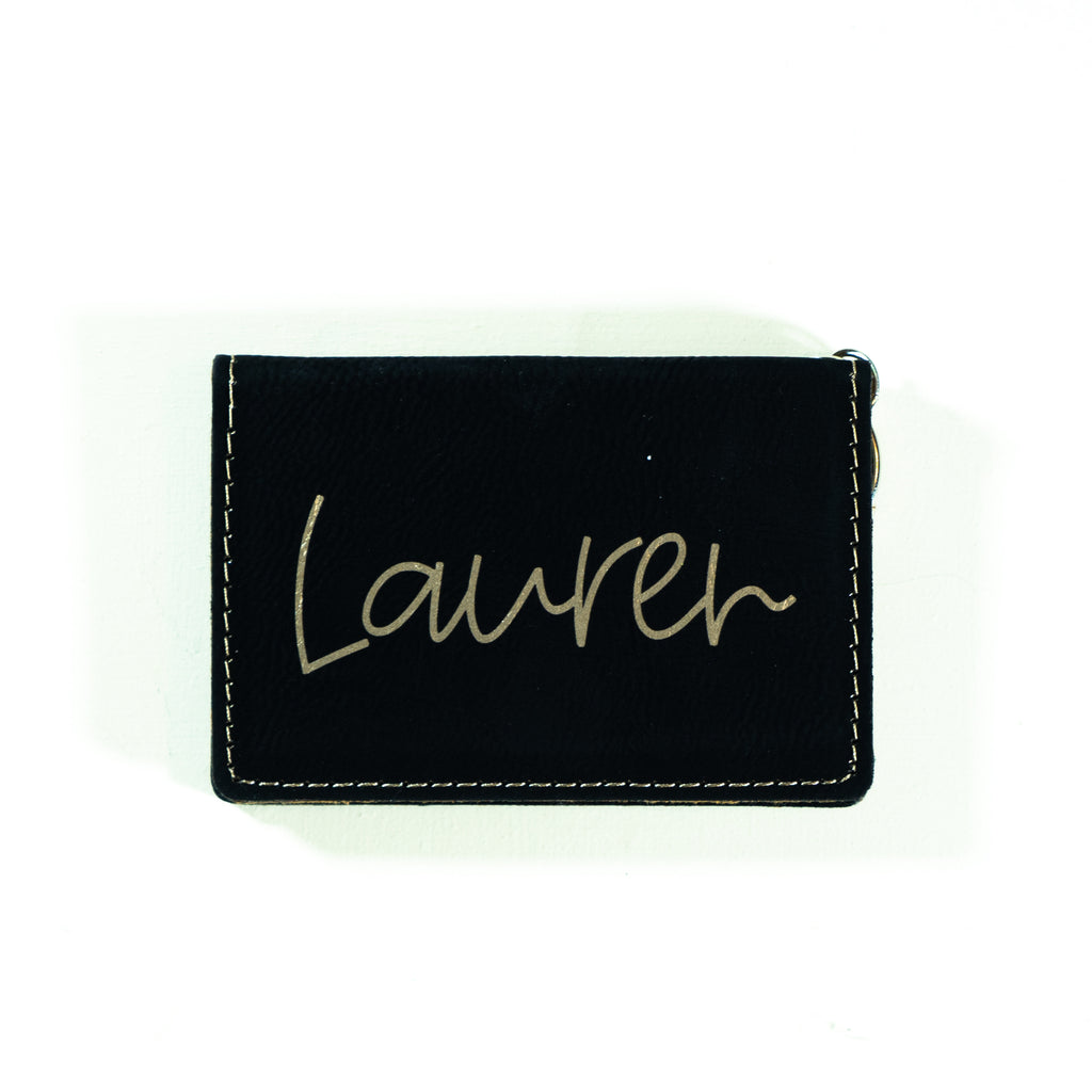 Black/Gold Keychain ID Wallet - Lauren