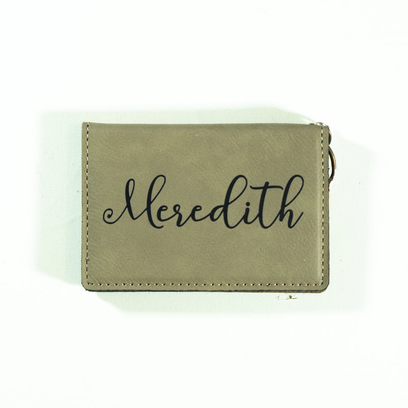 Light Brown/Black Keychain ID Wallet - Meredith