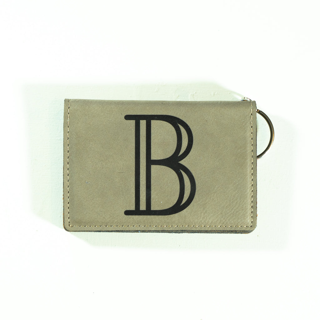 Light Brown/Brown Keychain ID Wallet - B