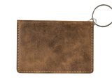 Rustic + Gold Laser Engraved Keychain ID Wallet