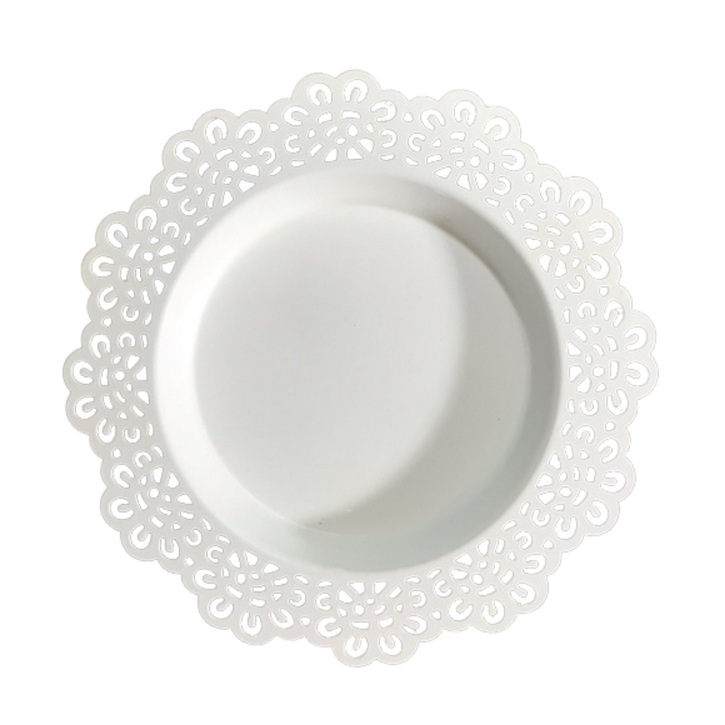 White Lacey Scallop Jewelry Dish