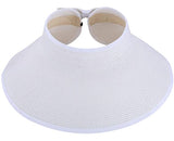 Wide Brim Floppy Roll Up Beach Straw Sun Hat with Bow Detail