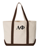 Alpha Phi Chocolate Boat Tote - Large
