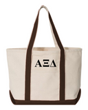 Alpha Xi Delta Chocolate Boat Tote - Large