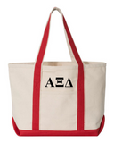Alpha Xi Delta Red Boat Tote - Large