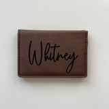 Dark Brown/Black Keychain ID Wallet - Whitney