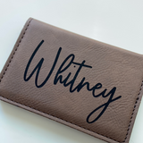 Dark Brown/Black Keychain ID Wallet - Whitney