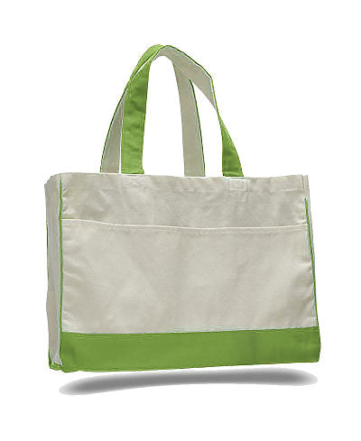 Lime Canvas Pocket Tote